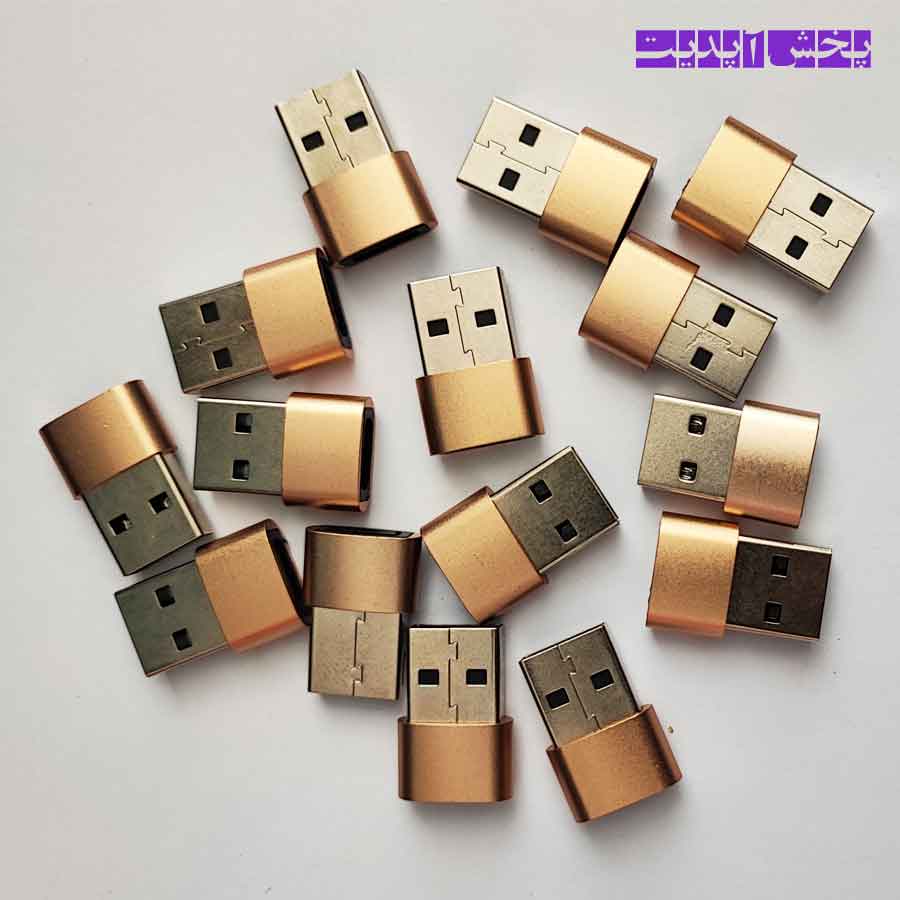 TTT تبدیل Type-C به USB (تبدیل کابل 2 سر تایپ سی به یک سر USB) رنگ طلایی - Image 1
